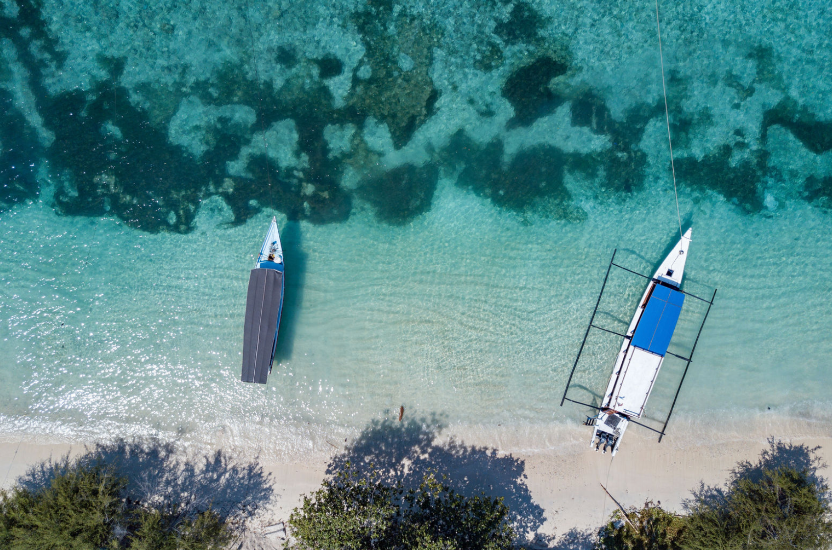 vue du ciel bateau mer